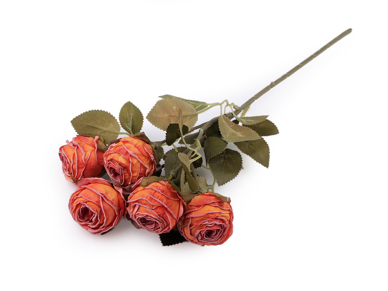 Umělá kytice růže vintage, barva 6 lososová tmavá