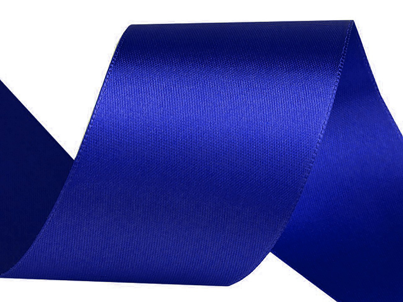 Atlasová stuha oboulící šíře 50 mm, barva 411 modrá safírová