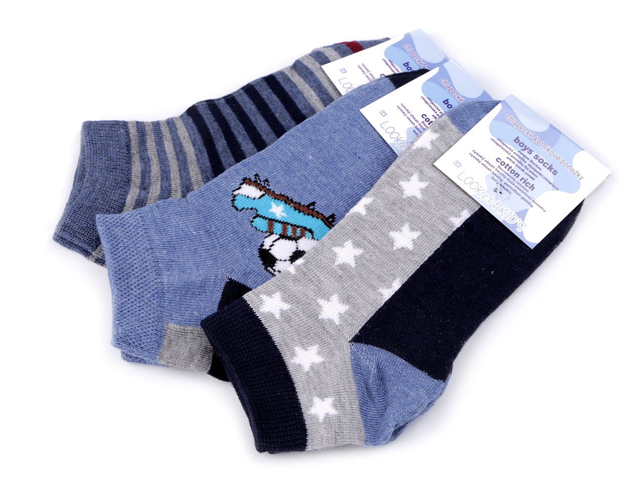 Chlapecké bavlněné ponožky kotníkové, barva 7 (vel. 26-27) mix