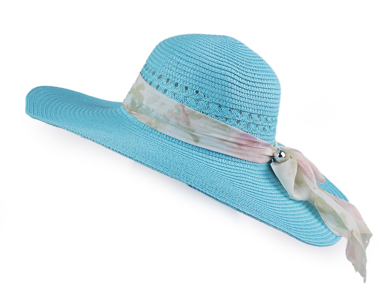 Dámský letní klobouk / slamák, barva 15 modrá azurová
