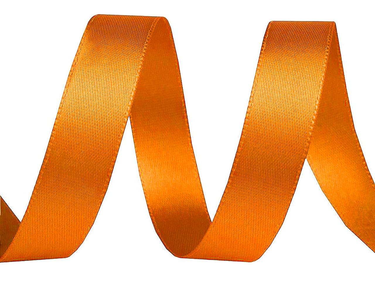 Atlasová stuha oboulící svazky po 5 m šíře 15 mm, barva 211 oranžová