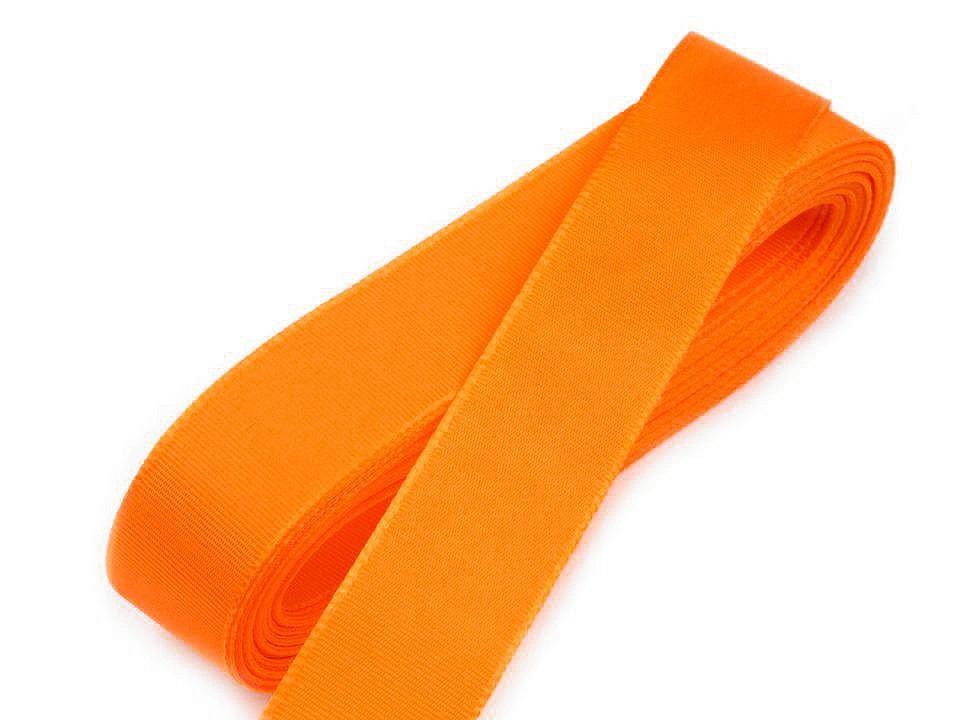 Stuha taftová šíře 15 mm, barva 211 oranžová sytá sv