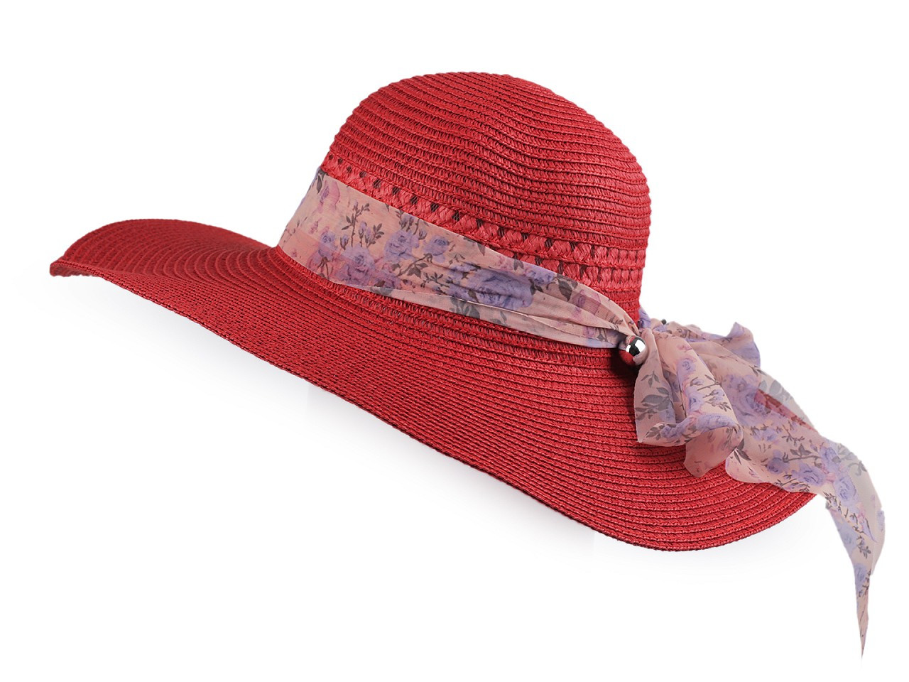 Dámský letní klobouk / slamák, barva 13 červená