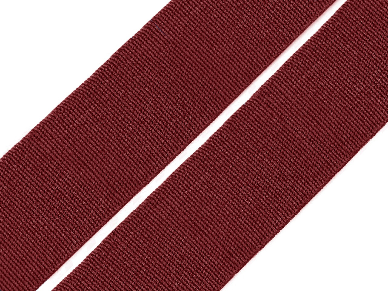 Pruženka hladká šíře 20 mm tkaná barevná, barva 7504 bordó sv.