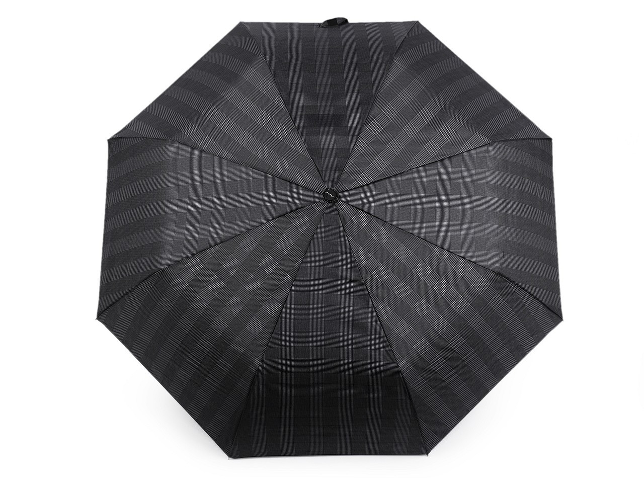 Pánský skládací vystřelovací deštník, barva 3 šedá káro