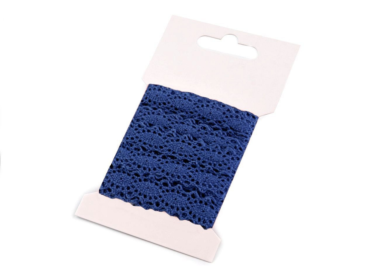 Bavlněná krajka paličkovaná šíře 12 mm, barva 15 modrá tmavá