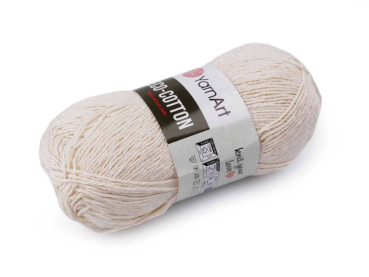 Pletací příze Eco-Cotton 100 g, barva 8 (762) béžová světlá