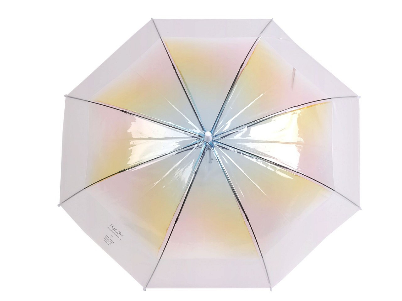 Dámský / dívčí průhledný vystřelovací deštník, barva 1 lososová