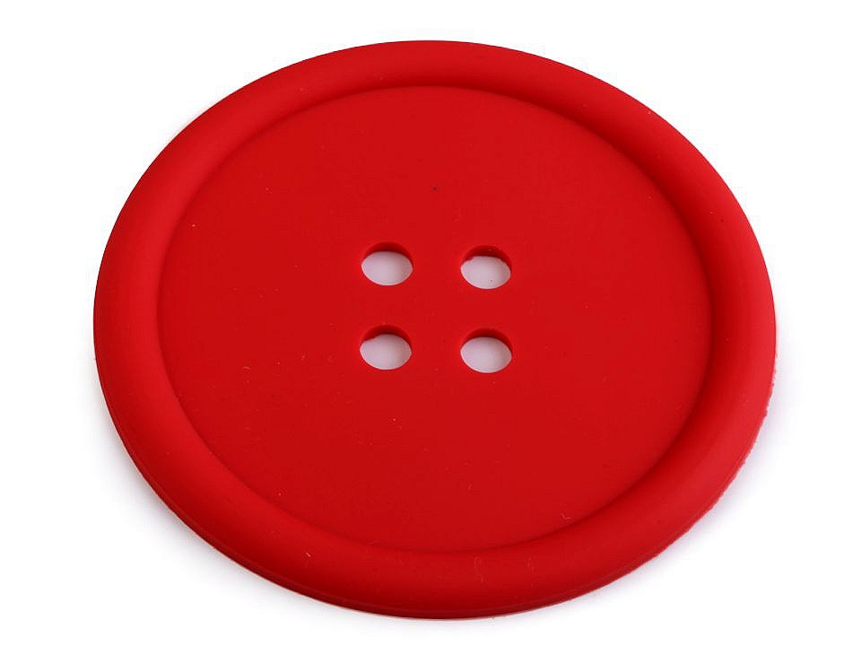 Silikonová podložka knoflík Ø9 cm, barva 15 červená