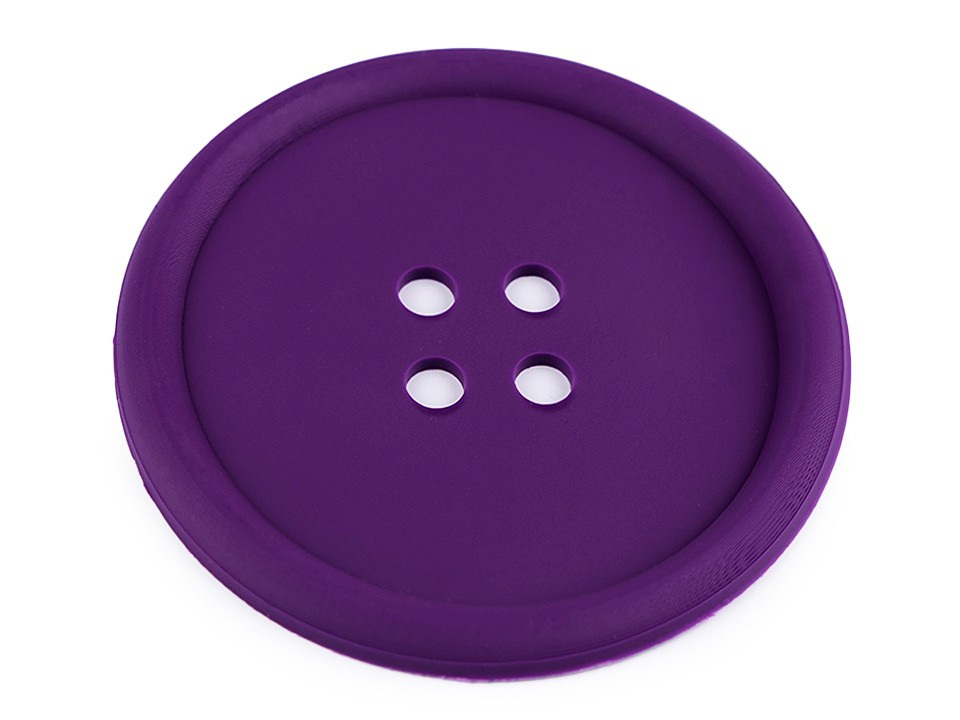 Silikonová podložka knoflík Ø9 cm, barva 17 fialová tm.