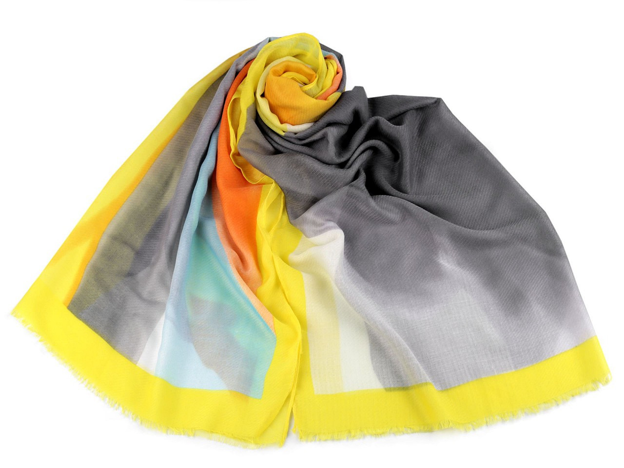 Letní šátek / šála 80x180 cm, barva 13 žlutá