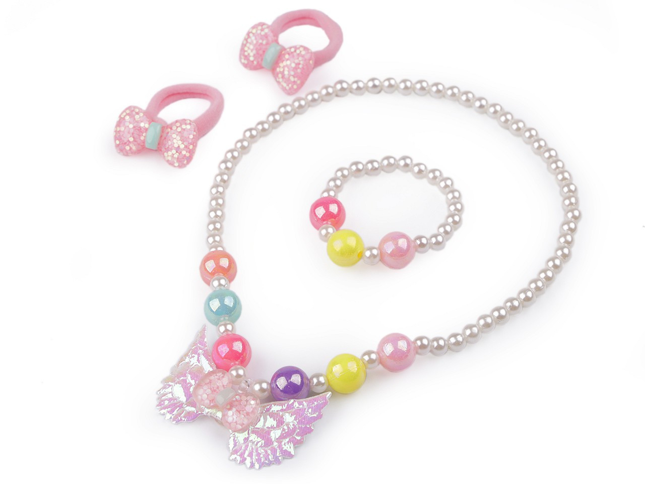 Dětská sada šperků, barva 1 (gumičky) perlová