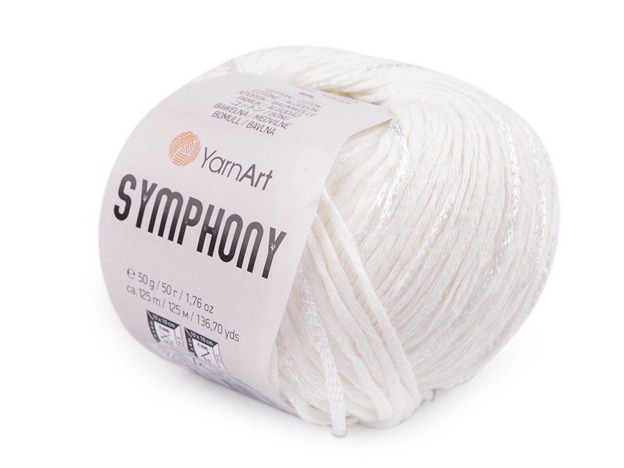 Pletací příze Symphony 50 g, barva 1 (2101) Off White