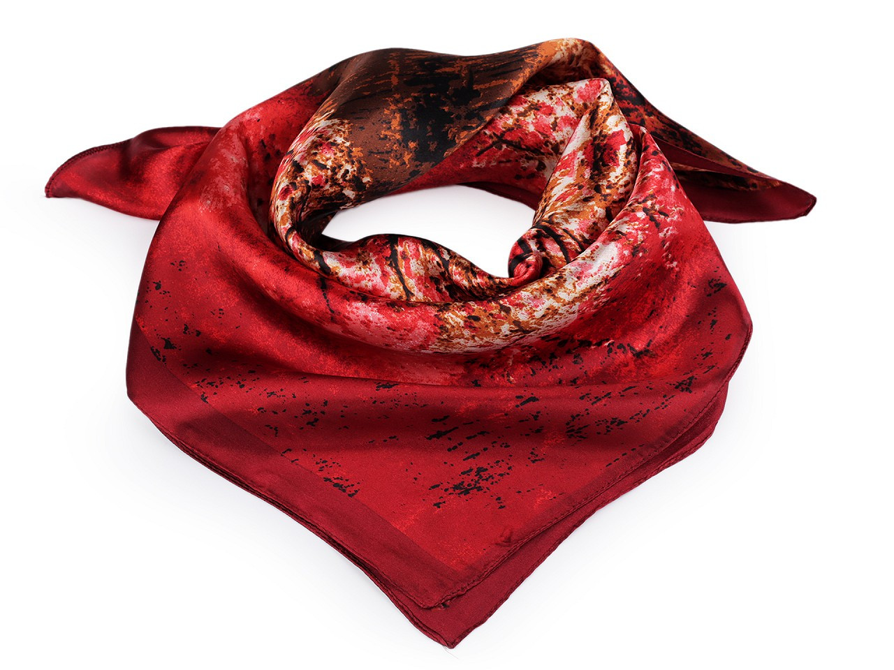 Saténový šátek 55x55 cm, barva 44 červená