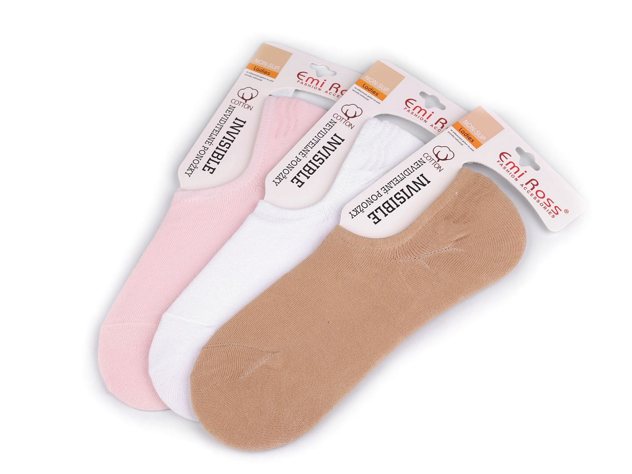 Dámské bavlněné ponožky do tenisek Emi Ross, barva 1 (vel. 35-38) mix
