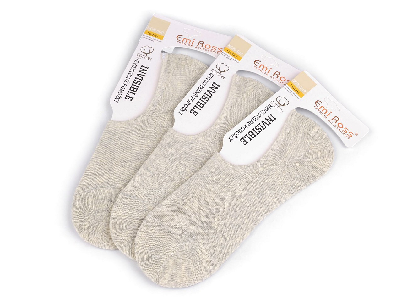 Dámské bavlněné ponožky do tenisek Emi Ross, barva 3 (vel. 35-38) šedá nejsvětlější