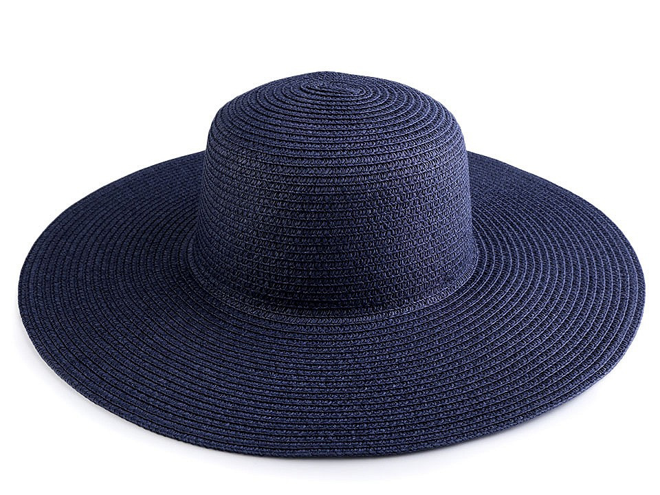 Fotografie Dámský letní klobouk / slamák k dozdobení, barva 6 modrá pařížská