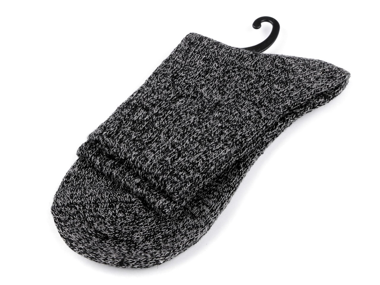 Ponožky teplé žíhané unisex, barva 10 černá
