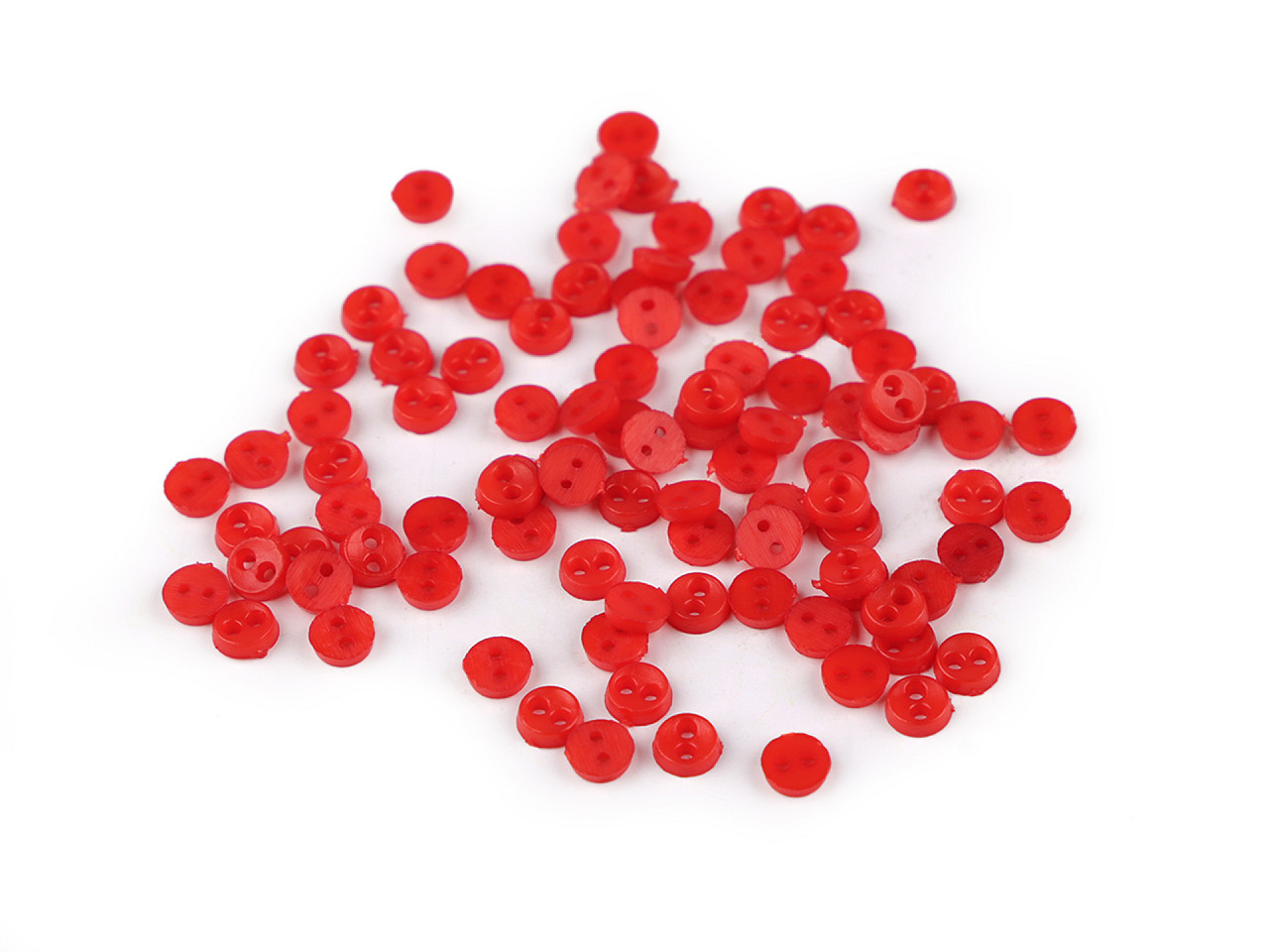 Mini knoflík pro panenky, postavičky Ø4 mm, barva 4 červená