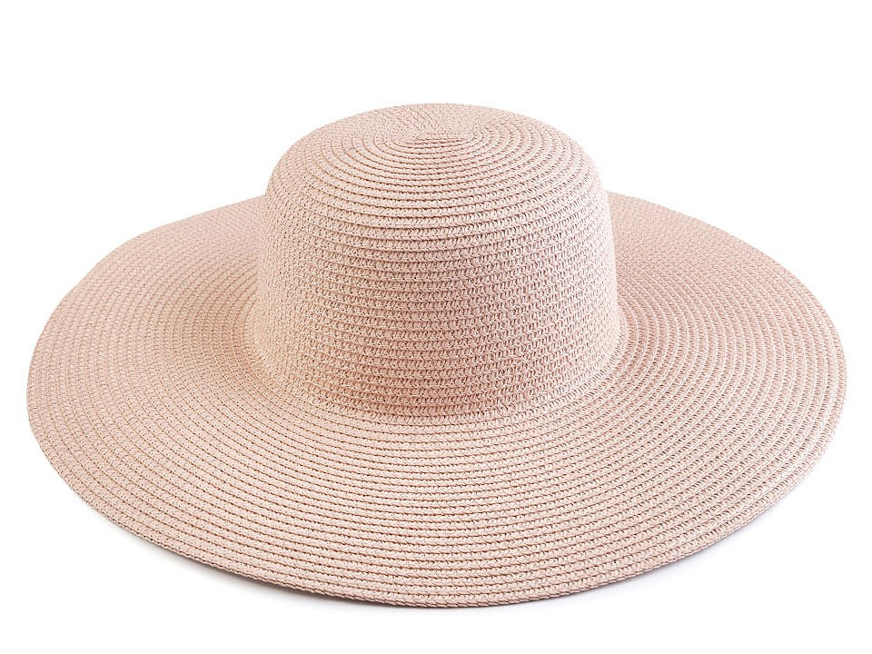 Dámský letní klobouk / slamák k dozdobení, barva 5 pudrová