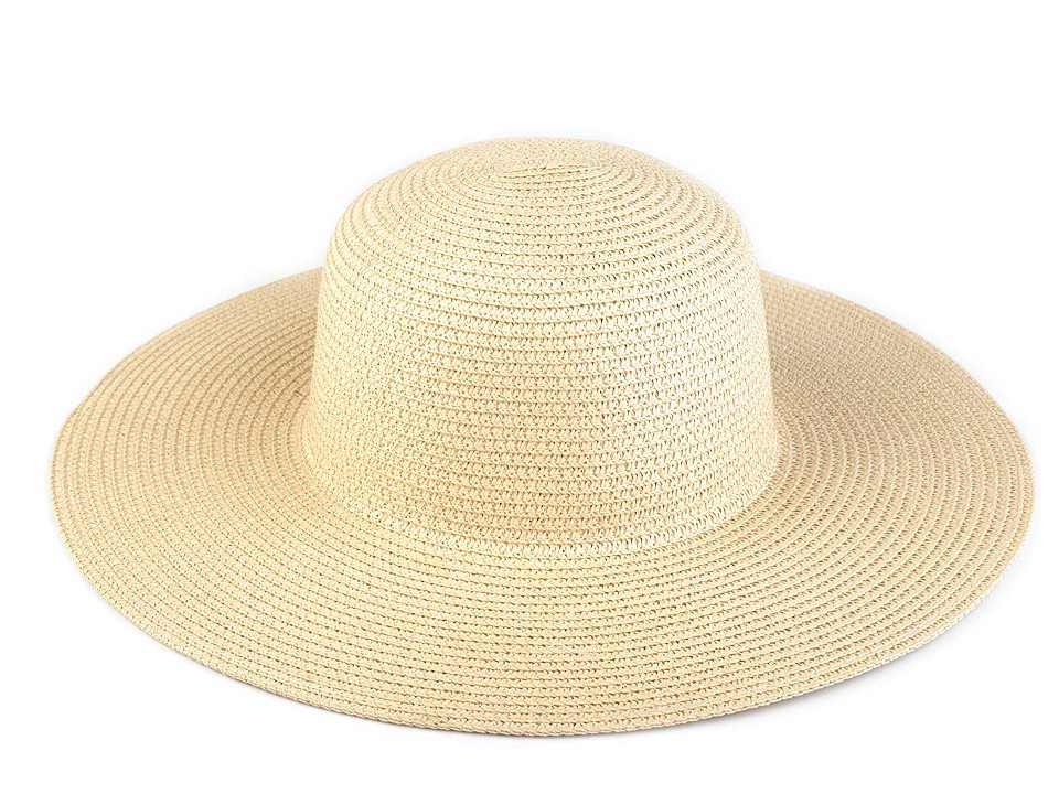 Dámský letní klobouk / slamák k dozdobení, barva 2 krémová nejsvět.