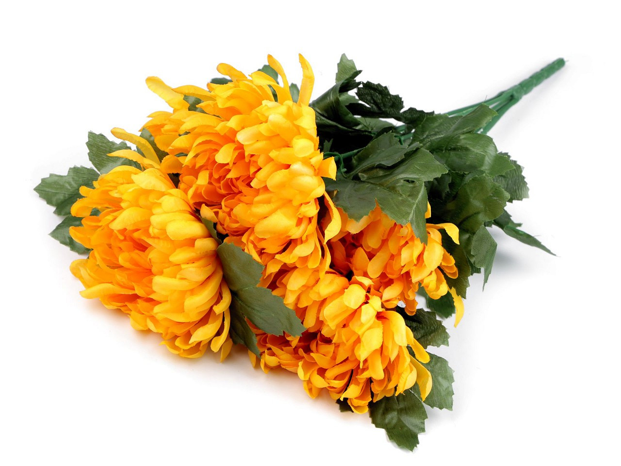 Umělá kytice chryzantéma, barva 2 oranžovožlutá