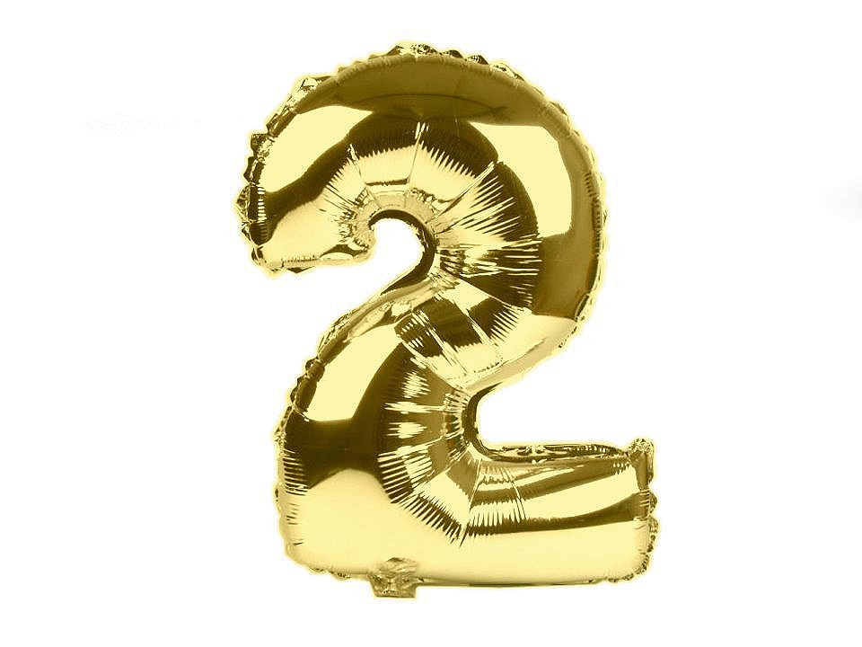 Nafukovací číslice, barva 12 "2" zlatá