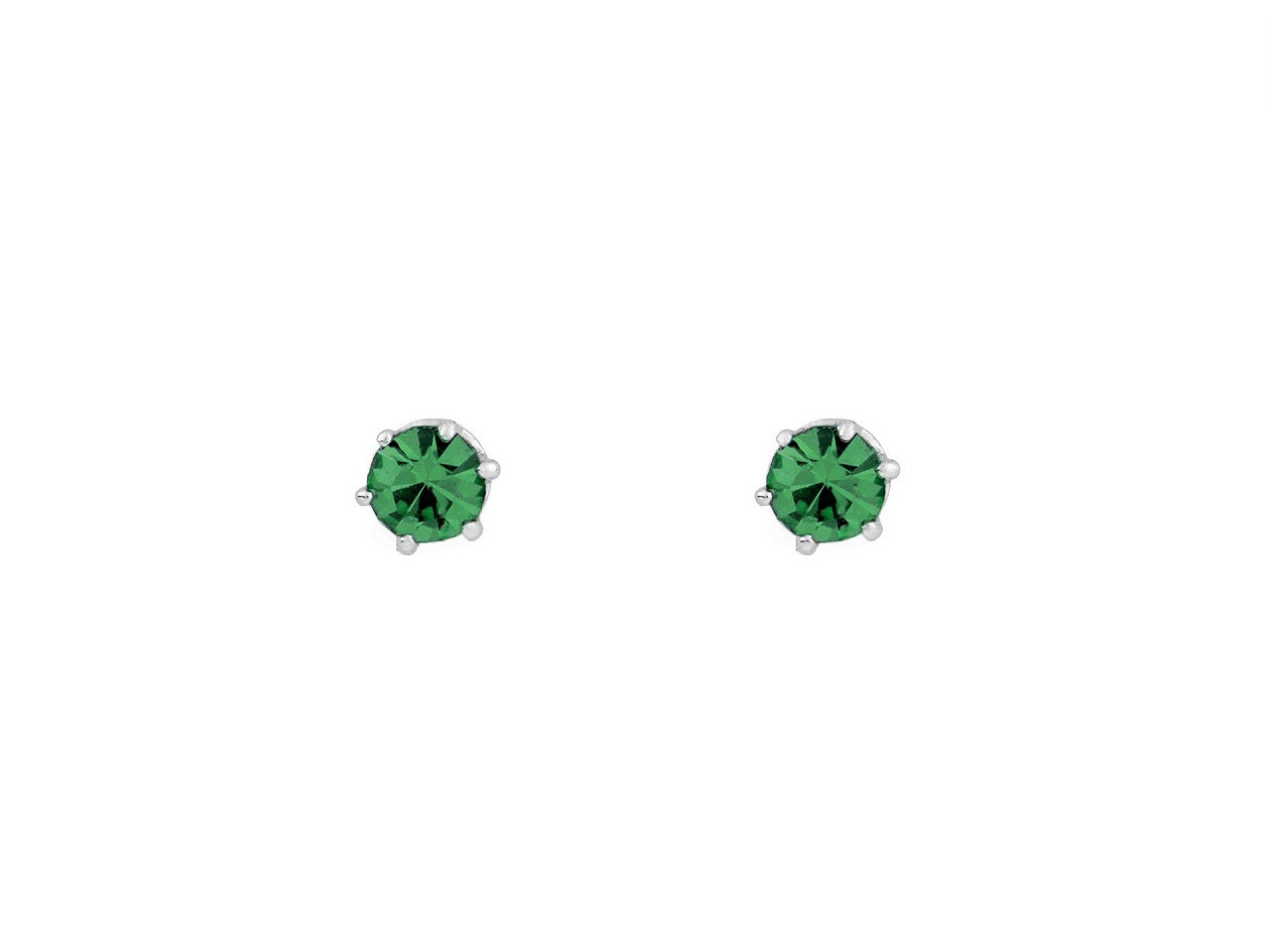 Náušnice jablonecká bižuterie, barva 4 emerald