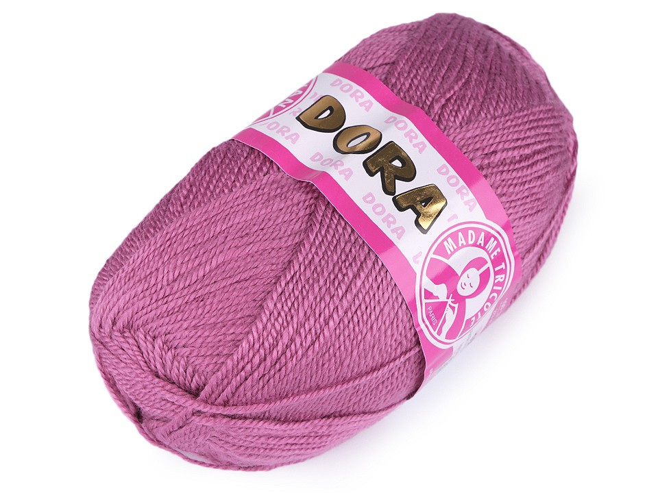 Pletací příze Dora 100 g, barva 3 (050) fialovorůžová