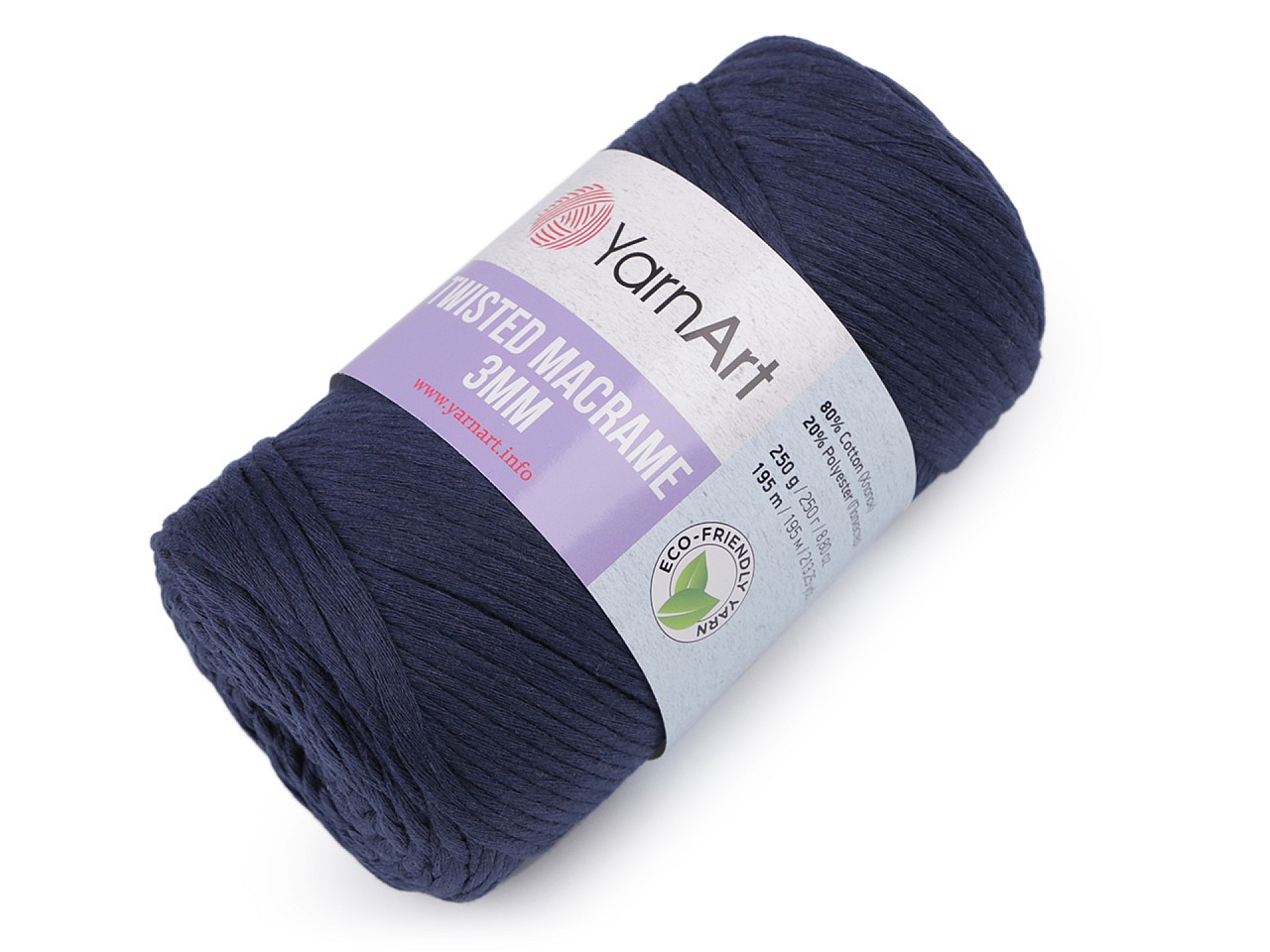 Pletací příze Twisted Macrame 250 g, barva 15 (784) modrá tmavá