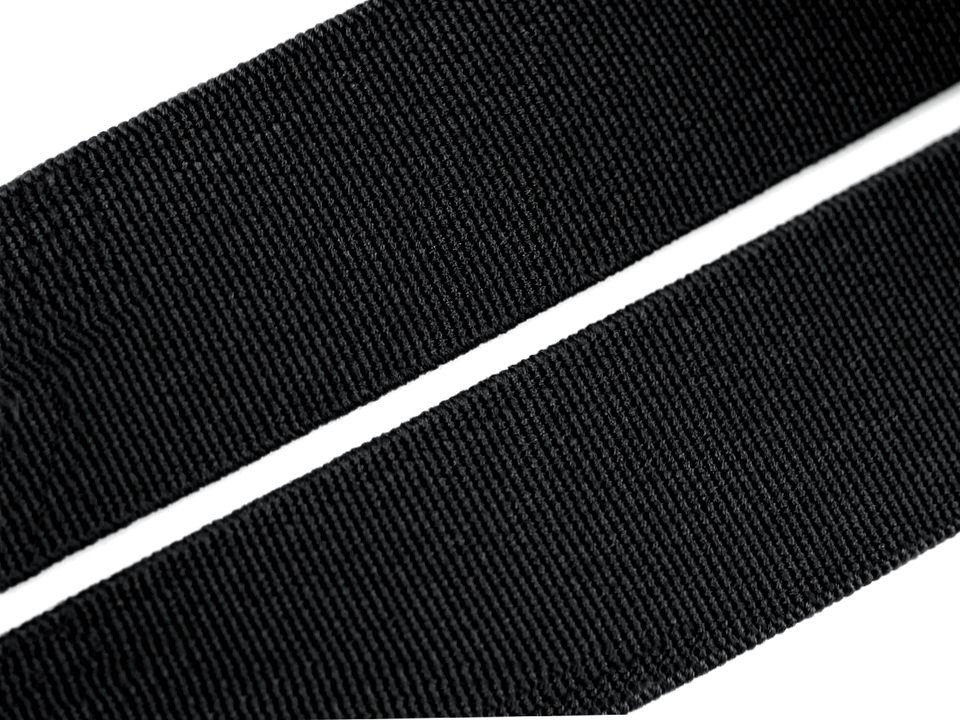 Pruženka šíře 30 mm tkaná černá - pevná, barva Černá