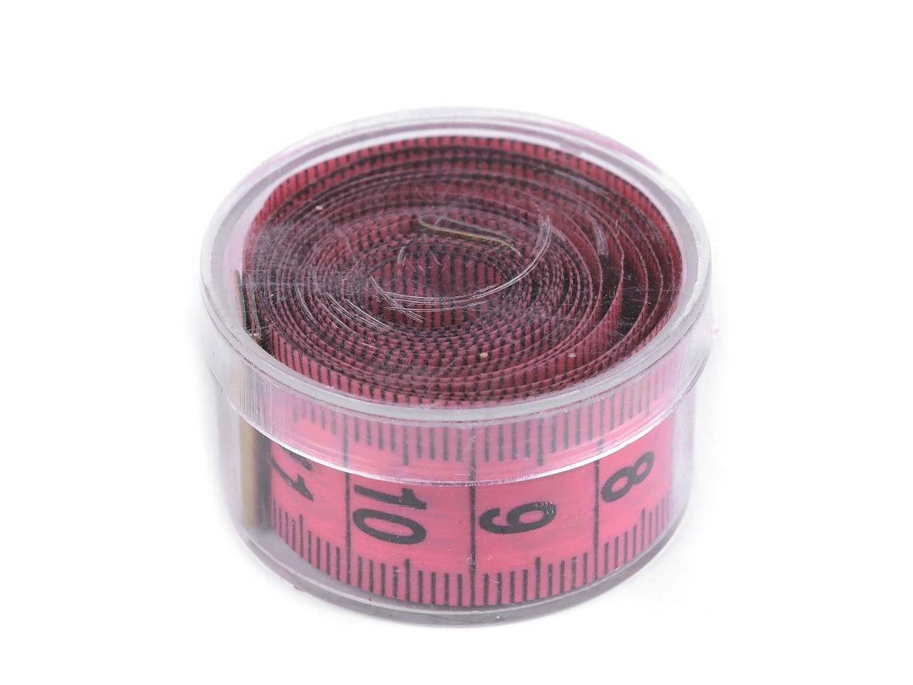 Metr krejčovský 150 cm v plastovém pouzdře, barva 1 růžová