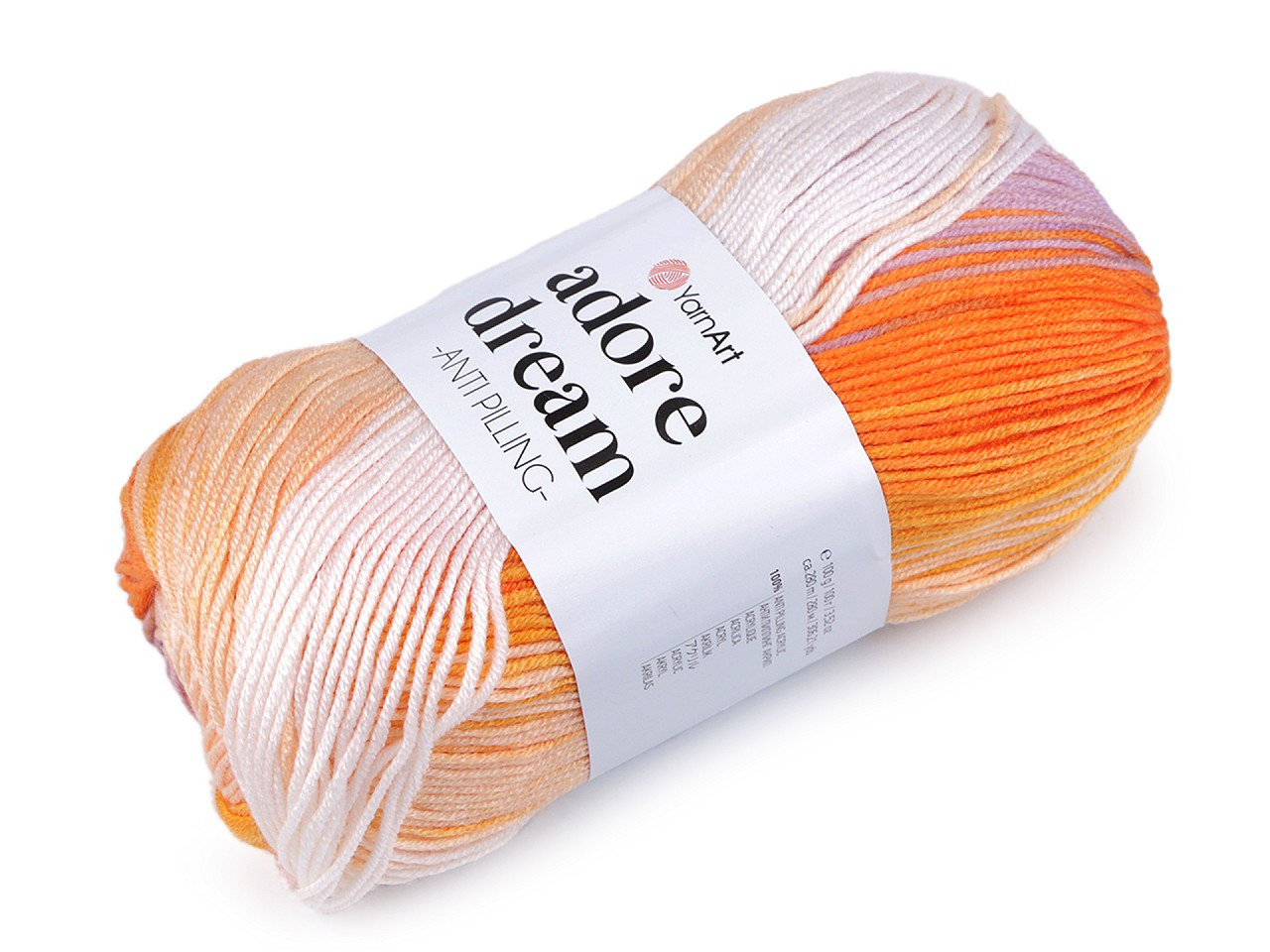 Pletací příze Adore Dream 100 g, barva 3 (1053) oranžová