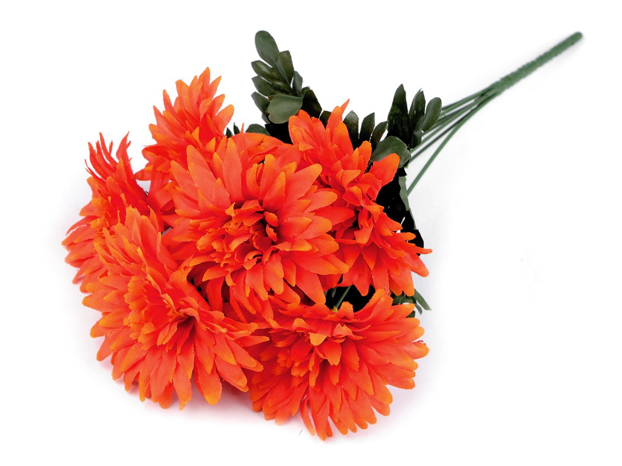 Umělá kytice chryzantéma, barva 6 oranžová