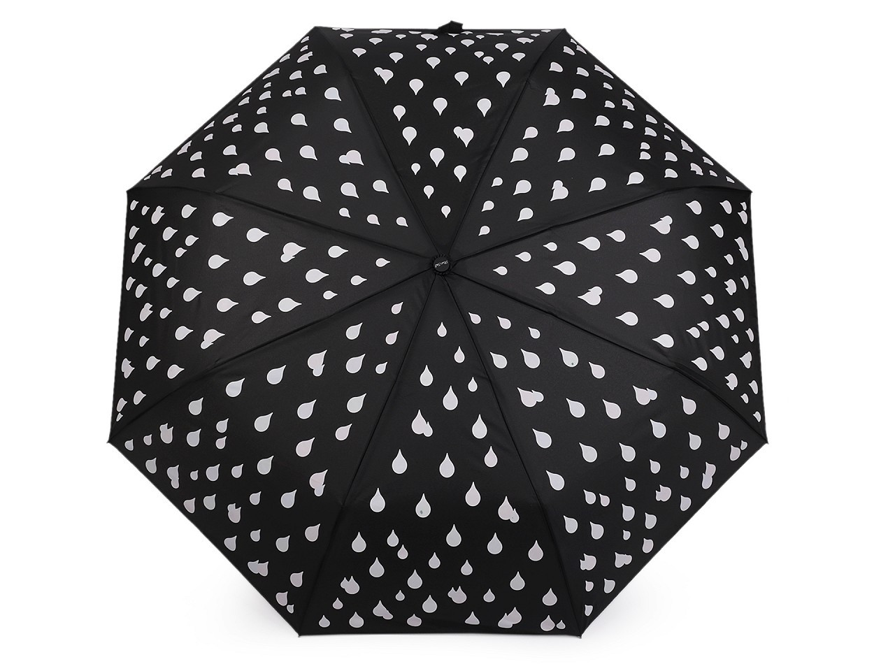 Dámský skládací vystřelovací deštník kapky kouzelný, barva 3 černá