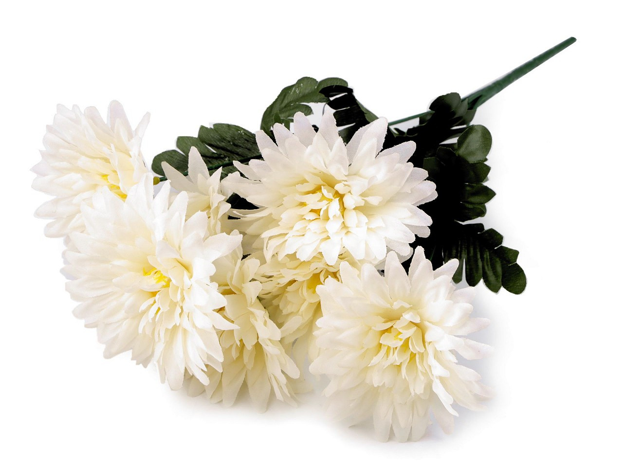 Umělá kytice chryzantéma, barva 9 krémová světlá žlutá