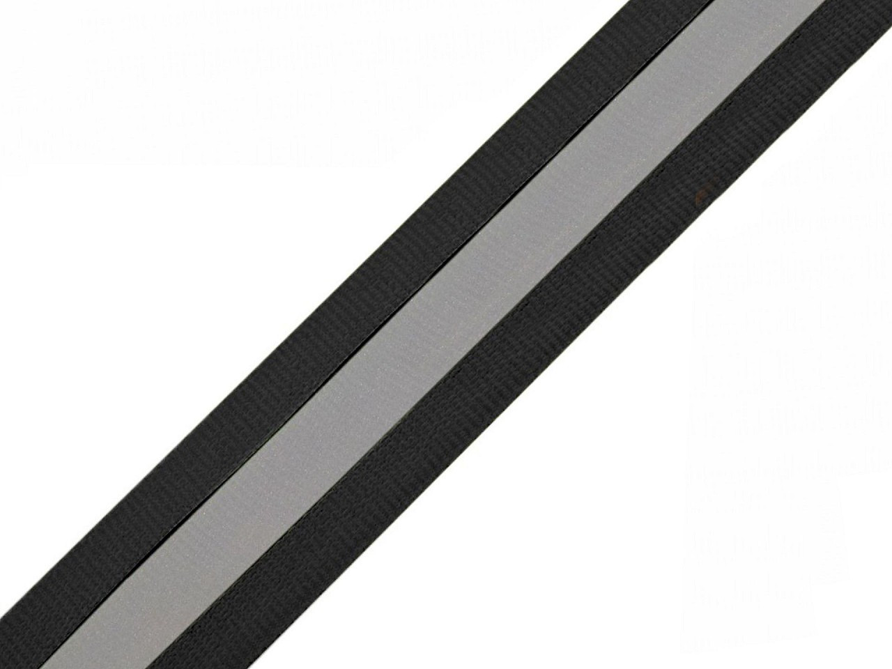 Fotografie Reflexní páska šíře 25 mm na tkanině, barva 3 černá