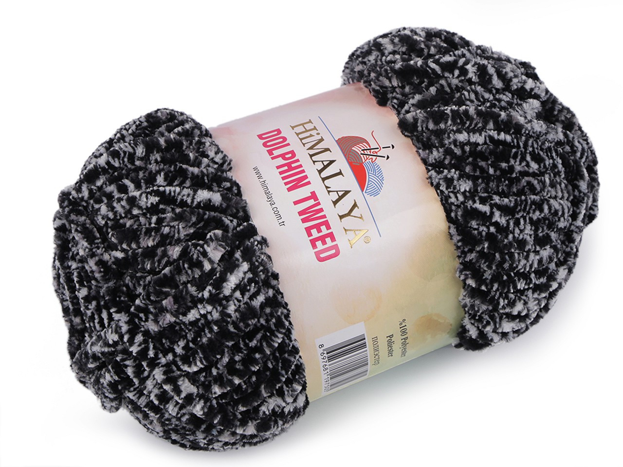 Pletací žinylková příze Dolphin Tweed 100 g, barva 6 (92015) černá