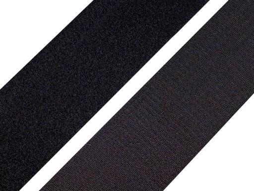 Suchý zip šíře 50mm bílý a černý komplet, barva Černá