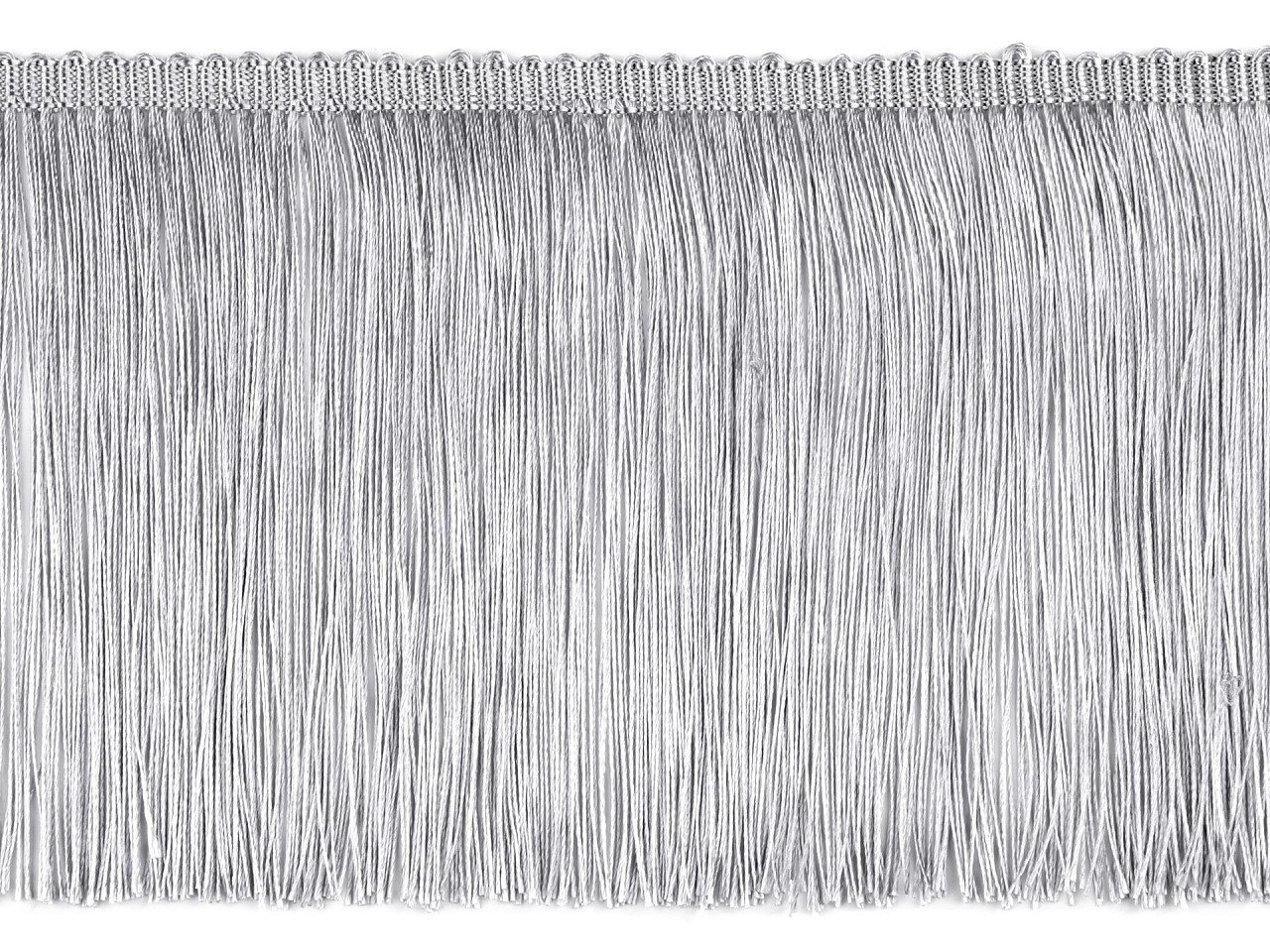 Třásně lesklé, husté šíře 15,5 cm, barva 5 stříbrná