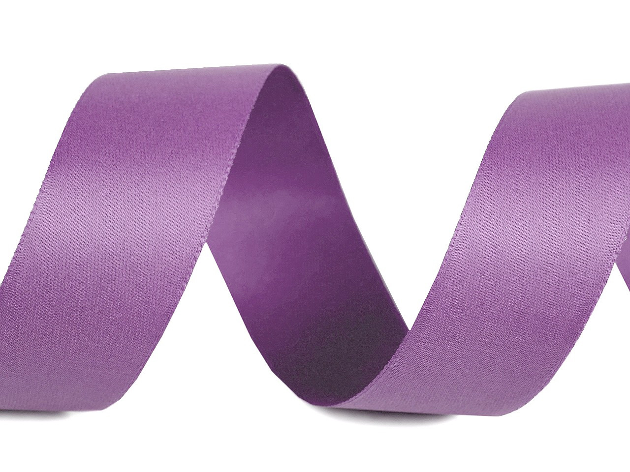Atlasová hedvábná stuha oboulící šíře 24 mm matná, barva 541 fialová lila