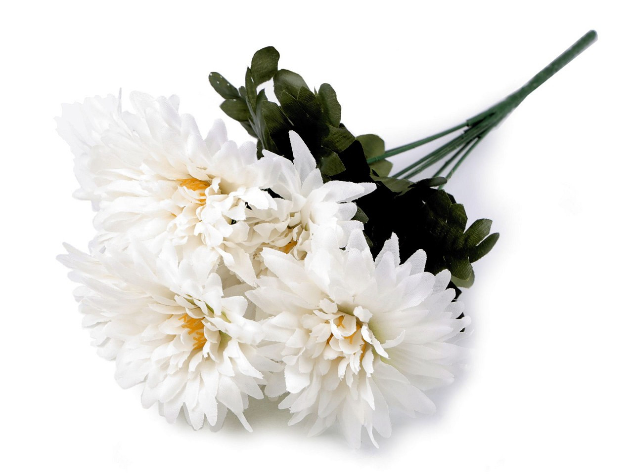 Umělá kytice chryzantéma, barva 2 bílá oranžová
