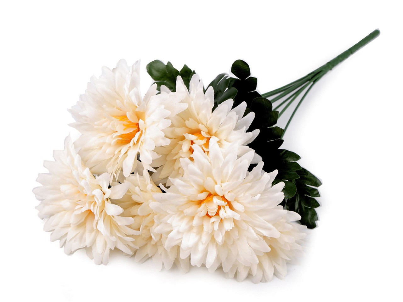 Umělá kytice chryzantéma, barva 8 krémová nejsvět. oranžová