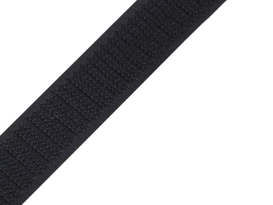 Suchý zip háček šíře 25 mm černý, barva Černá