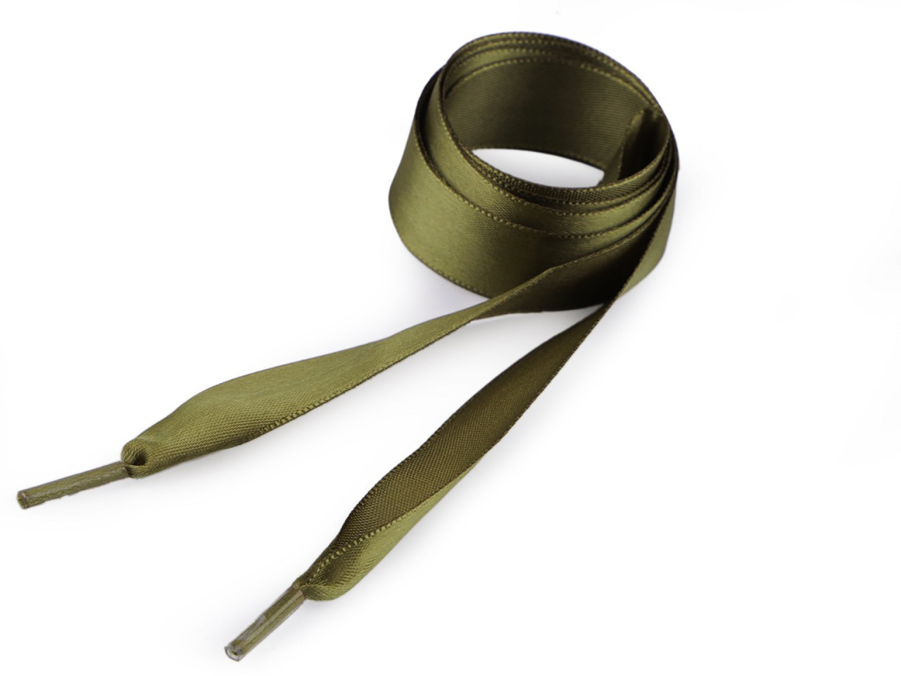 Saténové tkaničky do bot, tenisek a mikin délka 110 cm, barva 17 zelená khaki stř.