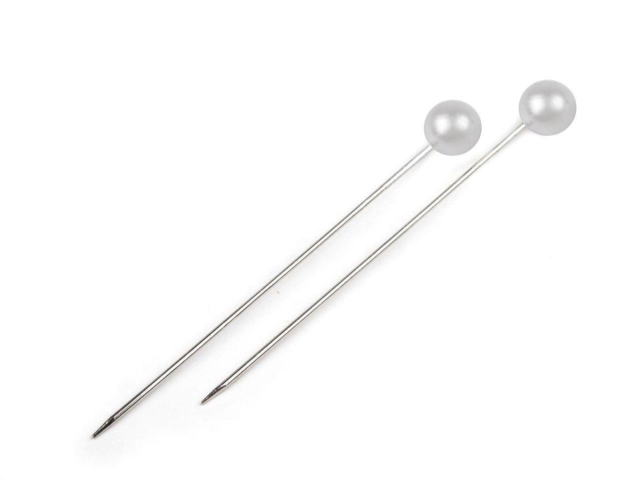 Fotografie Ozdobné špendlíky délka 54 mm, barva 5 (54 mm) bílá perleť