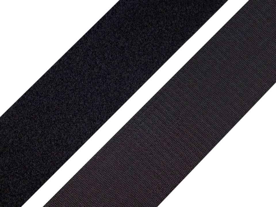Suchý zip šíře 40mm černý komplet, barva Černá