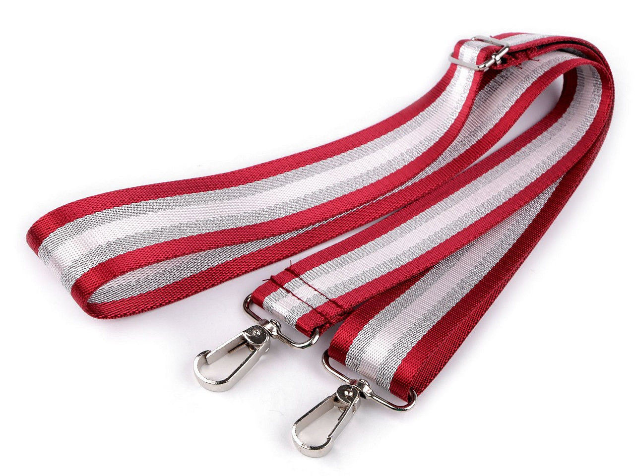 Textilní ucho / popruh na tašku s karabinami šíře 3,8 cm, barva 22 červená