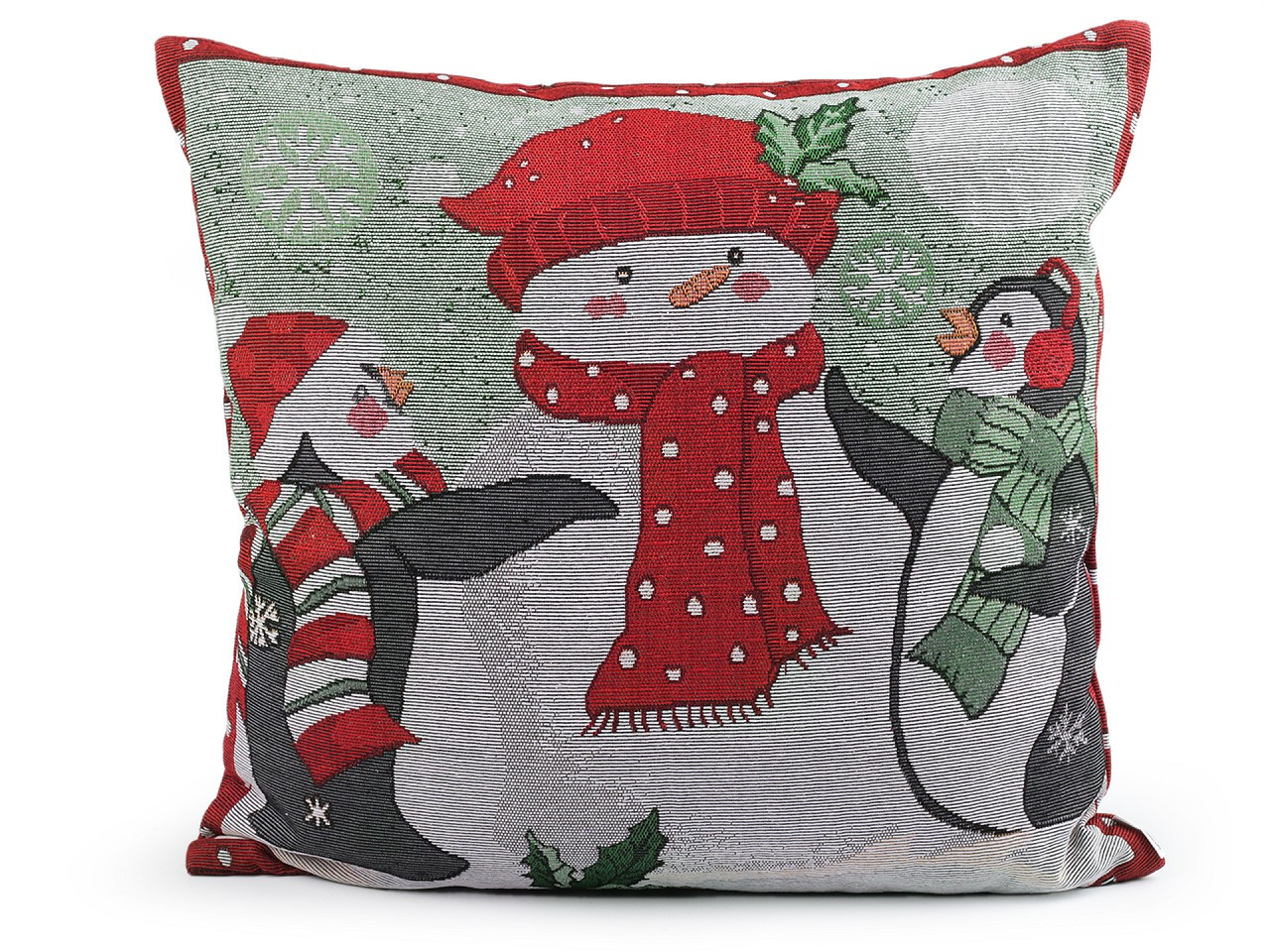 Vánoční dekorační polštář dětský motiv 45x45 cm gobelín, barva 3 šedá nejsvětlejší