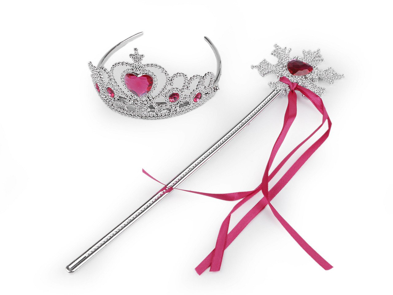 Karnevalová sada / korunka - ledová královna 2. jakost, barva 1 růžová pink